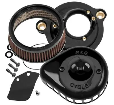 S&S 170-0436C Black Stealth Mini Teardrop Air Cleaner 17-20 Harley Touring M8 • $323.52