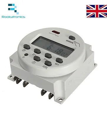 Relay Timer 12V 24V 240V LCD Digital Weekly Programmable Switch 16A CN101A • £17.99