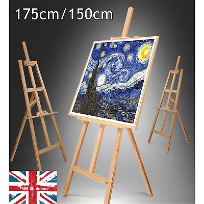 1.75M 5ft 1500mm Wooden Pine Tripod Studio Canvas Easel Art Stand Display Craft • £15.24