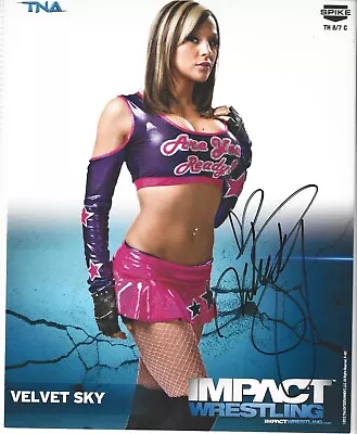 Autographed Hand Signed VELVET SKY - TNA WWE 2013 Wrestling Promo Photo P-401 • $19.95