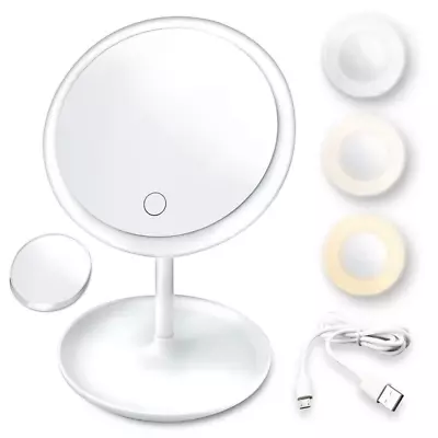 White 5X Magnifying Mirror With LED Lights Make Up Shaving Illuminated Cosmetic • £7.99