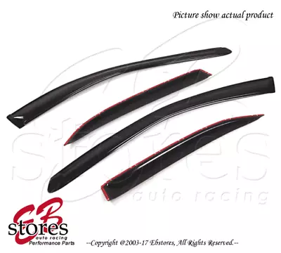 Black Tinted Out-Channel Vent Visor Deflector 4pcs For 98-02 Honda Accord Sedan • $33.53