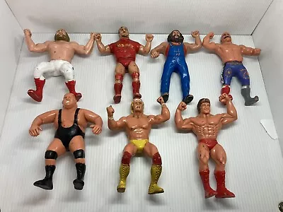 Vtg WWF 1984-85 LJN Toys Titan Sports 8  Rubber Wrestling Action Figure Lot Of 7 • $49.99