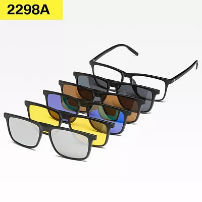 New 28 Style 5 Pack Sunglasses Magnetic Clip-on Lens + Sport Eyeglass Frames • $15.75