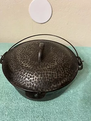 Vintage #8 Cast Iron Dutch Oven With Hammered Lid • $179