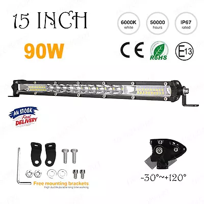 $21.99 • Buy 12inch Cree Led Light Bar Flood Spot Combo Offroad Work Driving 4WD Truck