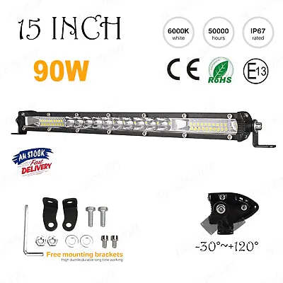 12inch Led Light Bar Flood Spot Combo Offroad Work Driving 4WD Truck • $21.99