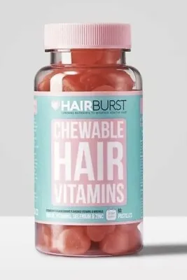 Hairburst Chewable Vitamins  Hair Growth 60 Pastiles Strawberry Blackcurrant  • £13.29