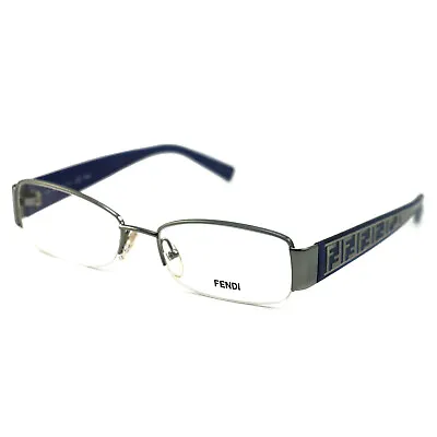 Fendi Women's Eyeglasses F984 467 Light Blue 53 17 130 Metal Semi Rimless Rectan • $29.95