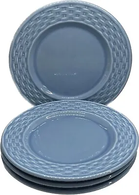 Varages France Blue Basketweave Salad Plates 8.25” Set Of 4 NEW • $35.50