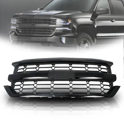 Front Grille Bumper Upper For 2016-2018 Chevrolet Silverado 1500 Black Mesh • $148.55