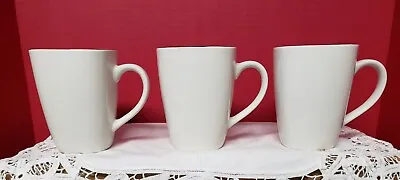 Corelle Hearthstone 'Set Of 3' Stoneware Square Coffee Tea Cups Mugs White/Black • $18