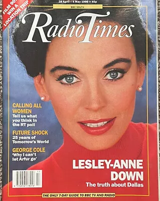 Radio Times 1990 28 April 1990s TV Advertising Vintage Dallas Lesley Anne Down • £5.95