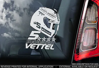 Sebastian Vettel - F1 Car Window Sticker - Ferrari #5 HELMET Formula 1 Sign- V02 • $4.97