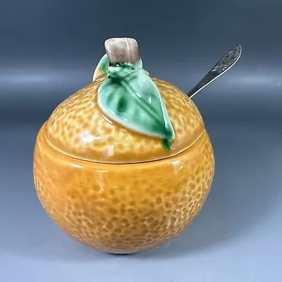 Vintage Secla Orange Shaped Jam Pot Majolica Style . • £9