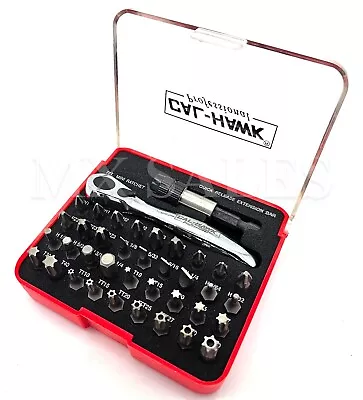 38pc Mini Ratchet Quick Release Extension Bar And Bit Set W/ CASE PROFESSIONAL • $29.90