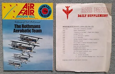 £6.50 • Buy Biggin Hill Air Fair Programme 1973 Airshow With Daily Supplement