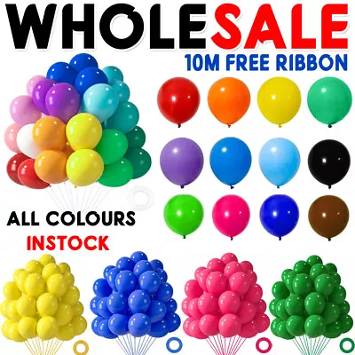 5  10  12  Inch PLAIN Latex Balloons WHOLESALE Party Birthday 100 Wedding UK • £1.87