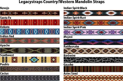 Legacystraps Country Western Mandolin Straps Ukulele Straps • $15.95