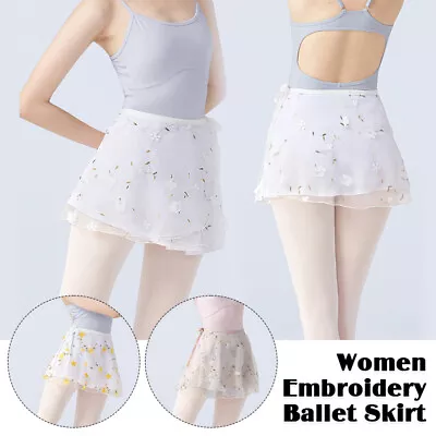 Embroidery Ballet Skirt Mini Wrap Over Scarf Dancewear Performance Costume Women • $13.77