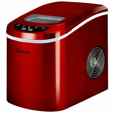Costway Portable Compact Electric Ice Maker Machine Mini Cube 26lbs/Day Red Home • $109.98
