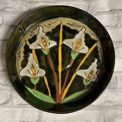 Mexican Pottery Dish Platter Calla Lilies Flower Tray Home Decor  • $49.99