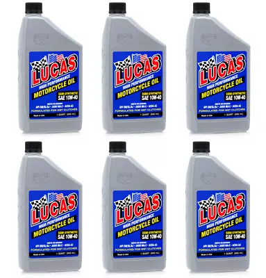 Lucas 10710 10W40 Semi-Synthetic Motorcycle Oil; Case Of 6 - 1 Quart Bottles • $57.87