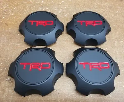 Toyota TRD Matte Black Center Cap Set Tacoma 4Runner FJ Cruiser PTR20-35111-BK • $72.79