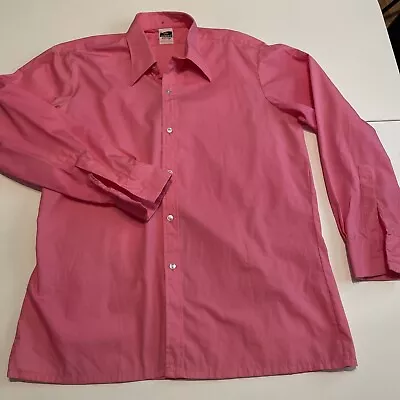 Vintage 70's Pink Dagger Collar Mens Shirt Disco Delamare Size 16” 42” • £19.99