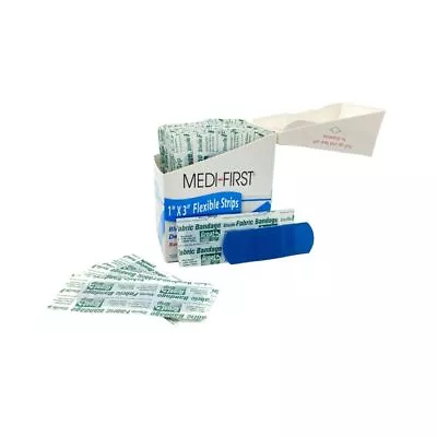 Cloth Blue Metal Detectable Bandage Strips 1  X 3  - 200 Pcs (MS-29225) • $25.72