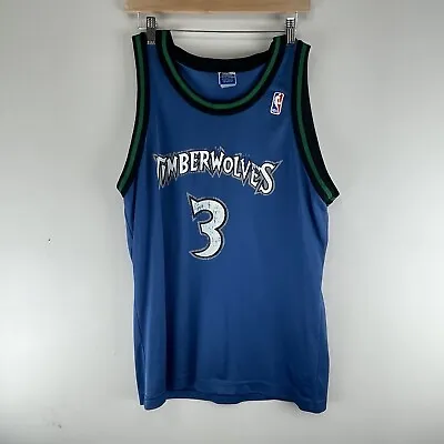 VTG 90s Champion Stephon Marbury Minnesota Timberwolves Jersey Size L NBA • $39.99