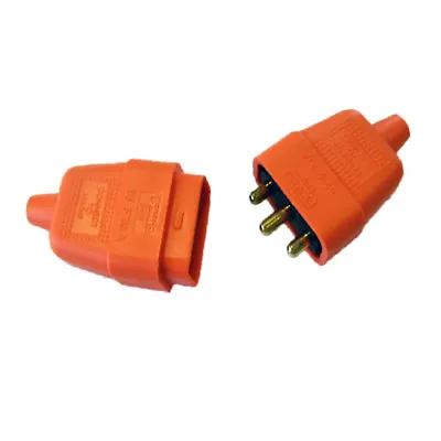 Lyvia 3 Pin Rubberized Resilient Orange 10A Plug & Socket Power Connector  • £4.32