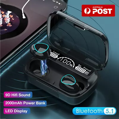 $23.02 • Buy TWS Bluetooth 5.1 Wireless Earbuds Waterproof Headphone LED Display Earphones AU