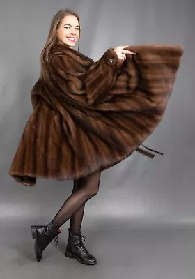 3474 Gorgeous Real Saga Superb Mink Coat Luxury Fur Swinger Beautiful Size 3xl • $310