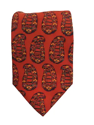 Ermenegildo Zegna *NWT* Linen & Silk Tie Burnt Orange Paisley 58.5  L X 3.75  W • $49.99