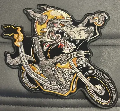 Crazy Wolf Biker Large Back Patch 10 Inch Iron On • $9.99