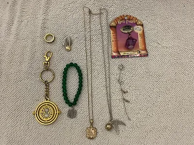 Harry Potter Lot Of 8 Items Necklace Ring Earcuff Bracelet Keychain • $20