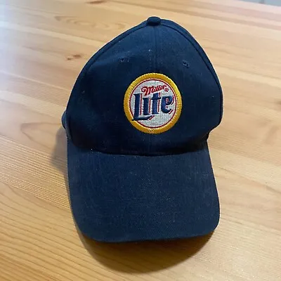 Miller Lite Beer Mens Baseball Cap Embroidered Hat Blue Strapback Adjustable • $6.99