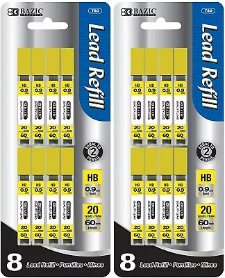 Mechanical Pencil Lead Refills 0.9mm HB BOLD #2 (60mm) 16x Tubes (320 Total) • $9.99