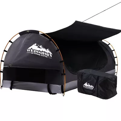 Swag King Single Camping Swags Canvas Free Standing Tent Dome Grey Weisshorn • $214.20