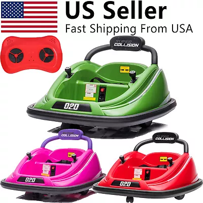 Kids Electric Ride On Bumper Car Vehicle 360° Spin W/ Remote Control LED Lights • $135.99