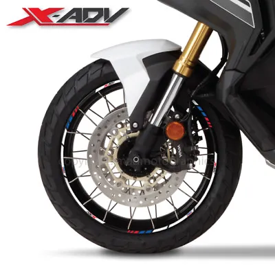 Honda X-ADV 750 Motorcycle Wheel Decals Rim Stickers Stripes Xadv White X Adv • £27.48
