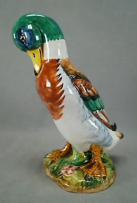 Ugo Zaccagnini Italian Majolica Hand Painted 8 Inch Duck Figurine C. 1937-1950s • $65