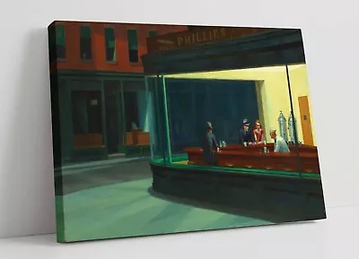 Edward Hopper Nighthawks -canvas Wall Art Painting Print Artwork- Famous Artist • £37.99