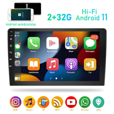 10.1  Android 12 Double DIN Car Stereo GPS Navi WIFI RDS Head Unit Carplay 2+32G • $109.99