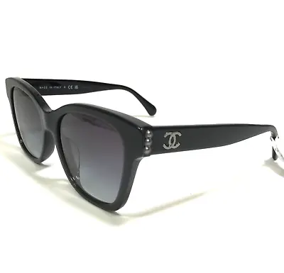 CHANEL Sunglasses 5482-H-A C.1716/S6 Black Cat Eye Pearl Frames Purple Lenses • £246.97
