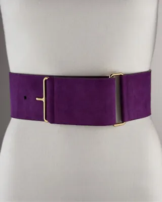 $100 • Buy Yves St Laurent YSL Suede Wide Belt Size Small Purple