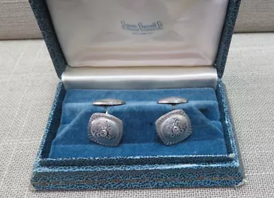 Vintage Solid 14K Gold & Platinum On Top Diamond  Cuff Links Cufflinks 5.11 Gram • $275