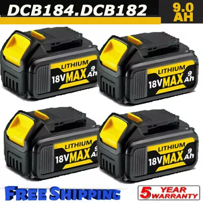 2X FOR DeWalt DCB184 -XE 18V 9.0Ah XR Li-Ion Cordless Slide DCB182 Battery 8.0Ah • $17.45