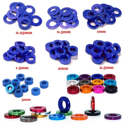 £4 • Buy 10PCS M3 M4 M5 M6 Color Round CNC Aluminum Alloy Flat Spacer Washers Gasket Ring